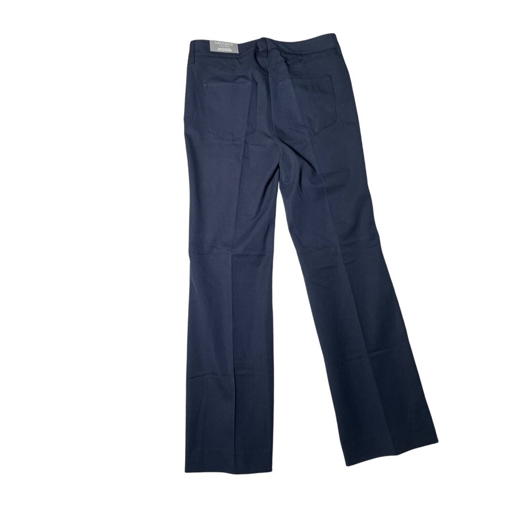 Chico's Women's Size 4R Navy Blue Flex Waistband High Rise Trouser Pants - Picture 2 of 7